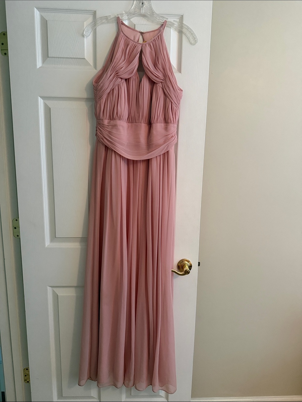 Elegant Blush Dressy Collection by Vivian Diamond Pink Halter Evening Gown 12